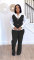 Fake two-piece shirt vest patchwork hoodie set, two-piece set