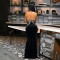 Sexy neck hanging backless dress, fashionable sleeveless hip hugging long dress, party evening gown