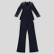 Pearl long sleeved slim fit elastic suit two-piece set