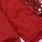 Fashionable round neck sequin short long sleeved top with sexy high slit velvet half area