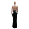 Sexy neck hanging backless dress, fashionable sleeveless hip hugging long dress, party evening gown
