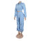 Multi pocket long sleeved pleated workwear two-piece set