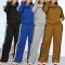 High collar pullover pocket hoodie two-piece set
