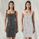 Fashionable women's sexy dress, slim fit rhinestone suspender dress