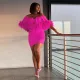 sexy one shoulder feather flying edge elastic hip hugging slim fit dress