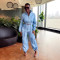 Multi pocket long sleeved pleated workwear two-piece set