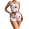 Women's home clothes with heart-shaped printed camisoles, shorts, and casual grooves can be worn outside European and American women's pajamas