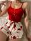 Women's Plus Size Sexy Cotton Pajamas Print Two-Piece Set