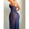 Sexy lingerie lace perspective seduction nightgown thong two-piece set