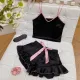 New sexy suspender satin high-quality shorts set for summer silk home sleepwear, two pieces