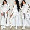 Winter new fashionable casual long sleeved pants sports embossed set