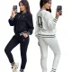 winter fashion thread embroidery casual embossed sports zipper two-piece set