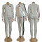 Autumn and winter fashion long sleeved simple casual sports two-piece set