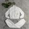 Fashionable and elegant women's knitted embossed long sleeved pants set (double pockets)