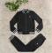 winter fashion thread embroidery casual embossed sports zipper two-piece set