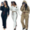 Winter Embroidered Fashion Casual Embossed Long Sleeve Zipper Sports Hoodie Set