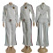 Winter Embroidered Fashion Casual Embossed Long Sleeve Zipper Sports Hoodie Set