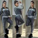Autumn and winter new fashionable temperament casual trend letter women's sports suit