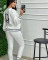 winter fashion thread embroidery casual embossed sports zipper two-piece set