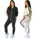 Winter new fashionable casual long sleeved pants sports embossed set