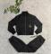 Fashionable and elegant women's knitted embossed long sleeved pants set (double pockets)