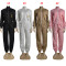 Fashionable and elegant women's knitted embossed long sleeved pants set (double pockets)