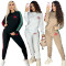 Autumn and winter fashion long sleeved simple casual sports two-piece set