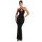 Fashionable women's rhinestone suspender, hip hugging sexy slim fit dress