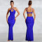 Fashionable women's rhinestone suspender, hip hugging sexy slim fit dress