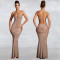 Fashionable women's rhinestone suspender, hip hugging sexy slim fit dress