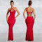Fashionable women's rhinestone suspender, hip hugging sexy slim fit dress