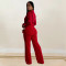 Fashion women's zipper decorative buckle solid color bag arm slim fit pants