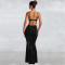 Fashionable women's rhinestone suspender, hip hugging sexy slim fit dress