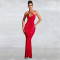 Fashionable women's rhinestone suspender, hip hugging sexy slim fit dress