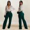 Fashion women's zipper decorative buckle solid color bag arm slim fit pants