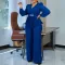 New OL Fashion Thongler Long Sleeve Top Wide Leg Pants Set Two Piece Set