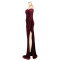Women's formal dress, floor length skirt, wrap skirt, sexy Korean velvet party