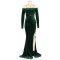 Women's formal dress, floor length skirt, wrap skirt, sexy Korean velvet party