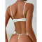 Sexy lingerie bow pearl accessories tempting bra thong two-piece set