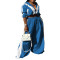 Women's sportswear set woven loose jacket two-piece set spliced spring and autumn