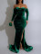 Women's formal dress, floor length skirt, wrap skirt, sexy Korean velvet party