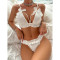 Sexy lingerie bow pearl accessories tempting bra thong two-piece set