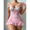 Sexy lingerie lace perspective seduction nightgown thong two-piece set new hot selling item