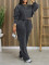 Women's washed hoodie set, sports autumn/winter sweatpants, casual elastic band