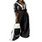 Women's sportswear set woven loose jacket two-piece set spliced spring and autumn