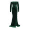 Women's formal dress, floor length skirt, wrap skirt, sexy Korean velvet party