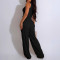 Women's vest pleated suit long pants two-piece set summer high elasticity sexy