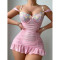 Sexy lingerie lace perspective seduction nightgown thong two-piece set new hot selling item
