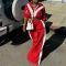 Women's sportswear set woven loose jacket two-piece set spliced spring and autumn