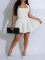 Women's dress sexy one shoulder cinched waist puffy skirt plush dress